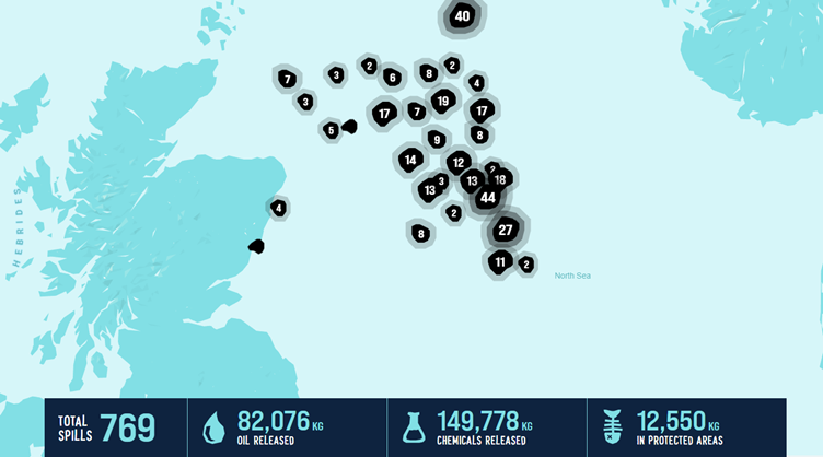 Oil spills in UK waters